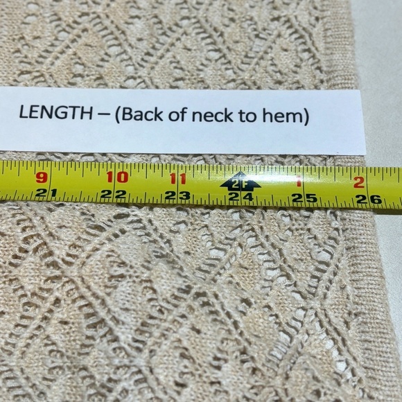 Coldwater Creek Open Knit Cardigan Sweater Sz M Beachy Boho Long Sleeve Beige - Picture 7 of 10